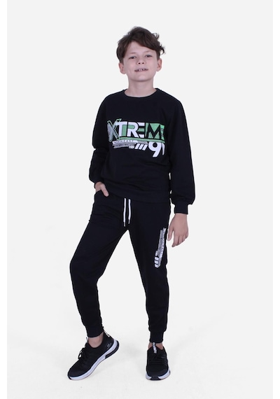Panios Kids Alt-üst 3'lü Erkek Çocuk Yazı Baskılı Bel Detayı Lastikli Pijama Takımı Çok Renkli