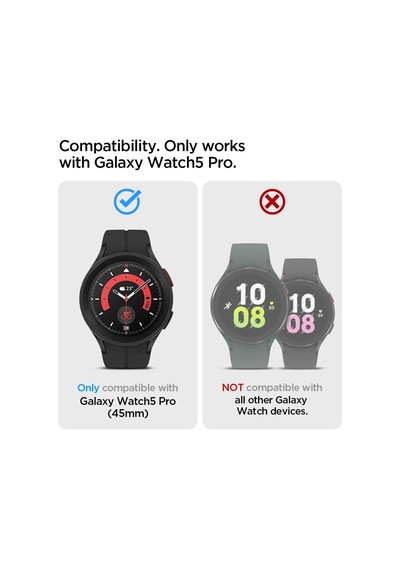 Galaxy Watch 5 Pro 45mm İle Uyumlu Ekran Koruyuculu Kılıf Thin Fit + Glas.tr Slim Hd Crystal Clear - Acs05400 Çok Renkli