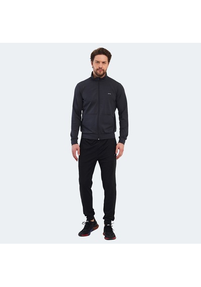 Slazenger KLOTEN IN Erkek Fermuarlı Dik Yaka Cepli Koyu Gri Eşofman Takımı