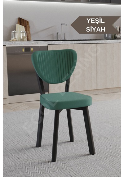 Faymend 2 Adet Elma Model Mutfak Sandalyesi Salon Sandalyesi Yemek Sandalyesi Cafe Restaurant Sandalyesi Yeşil2