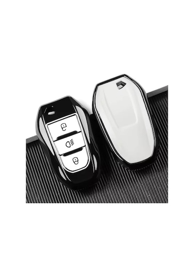 Peugeot 2008 3008 5008 Citroen Smart Anahtar Kılıfı Premium Tpu Yüksek Kalite Kumanda Koruyucu Siyah