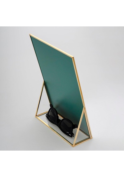30x20cm Pirinç Gold Masaüstü Makyaj Aynası Dekoratif Yapımı