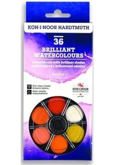Koh-i Noor Brilliant 6 Katlı Sulu Boya Seti 36 Renk