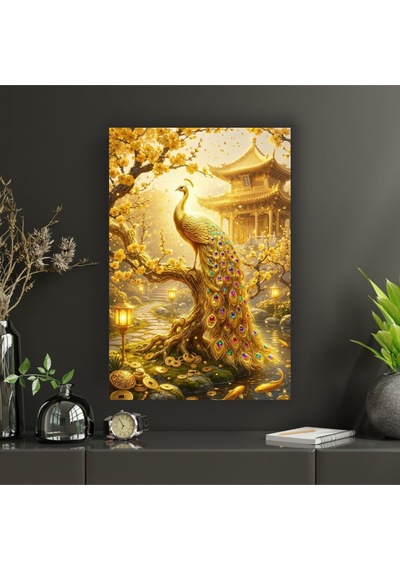 Gold Temalı Dekoratif Cam Tablo -26