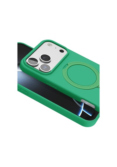 Gld-spt- Newface Apple Uyumlu iPhone 17 Pro Regal Magsafe Standlı Kapak - Yeşil