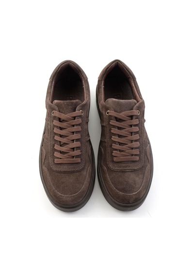 Bambi Kahve Süet Hakiki Deri Erkek Sneaker E01789045202