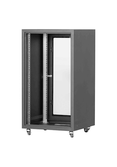Setrack 19'' 16u 600x600 4 Kapak Açılabilir Camlı Tekerlekli Rack Kabinet
