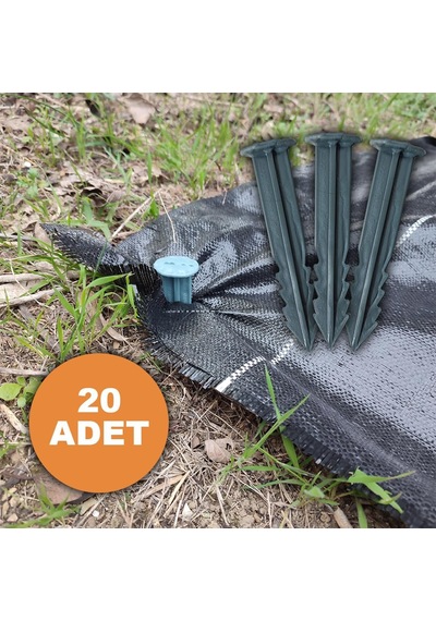 20 Adet Sera Taban Örtüsü Çivisi 14 Cm Tırnaklı Sera Taban Örtüsü Kazığı Sert Plastik Sabitleme Çubuğu Ze