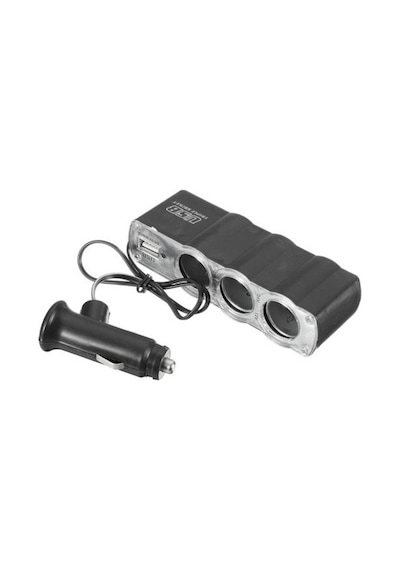 3 Port + 1 USB Oto Araç Çakmaklık Çoğaltıcı Çoklayıcı