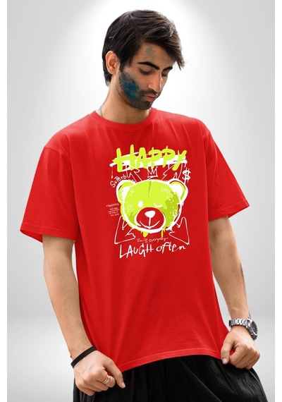 Sık Sık Mutlu Gülmek Teddy Bear Pamuklu Bisiklet Yaka Unisex Oversize Boyfriend Dijital Baskılı Kırmızı T-shirt Kırmızı Sık Sık Mutlu Gülmek Teddy Bear Pamuklu Bisiklet Yaka Unisex Oversize Boyfriend Dijital Baskılı Kırmızı T-shirt Kırmızı