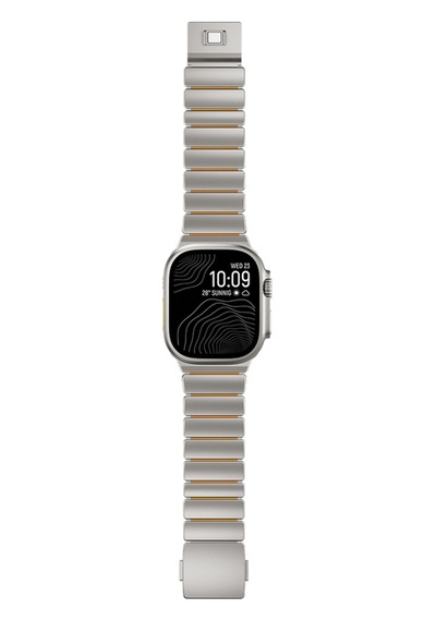 Watch 7 45mm Zore Krd-152 Titanyum Silikon Kordon - Gri-turuncu