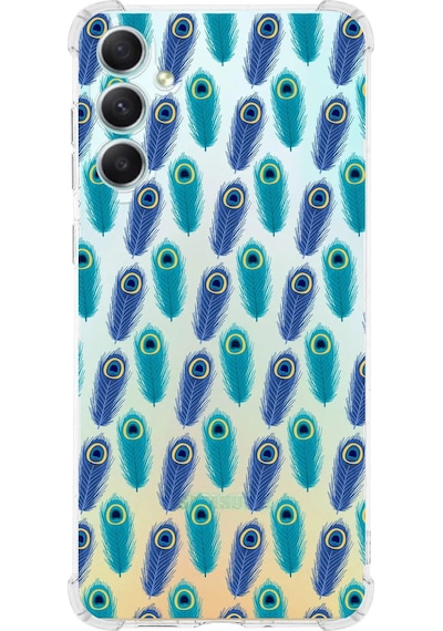 Prinrify Samsung Galaxy A34 Uyumlu Nazar Boncuğu 4 Baskılı Şeffaf Köşe Korumalı Antişok Kılıf