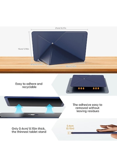 Novoo Rt10 Açı Ayarlı Katlanabilir 10" İnç Ve Üzeri İçin Ultra Slim Tablet Standı Lacivert