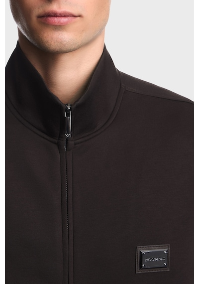 Emporio Armani Modal Kumaş Dik Yaka Fermuarlı Sweat Erkek Sweat Em006821 Af17545 U6030 Koyu Kahve Koyu Kahverengi