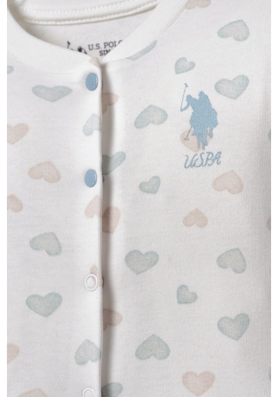 U.S. Polo Assn. Nakışlı Kız Bebek Cute Hearts Beyaz Hastane Çıkışı 10 Lu Set Usb3200-c-v1 Usb3200-c-v1