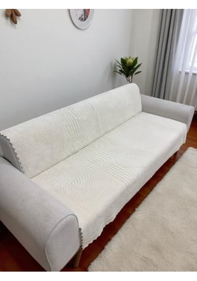Tr Yumuşacık Welsoft 3 Kişilik Koltuk Örtüsü Koltuk Şalı Ve 170x200 Krem Diğer