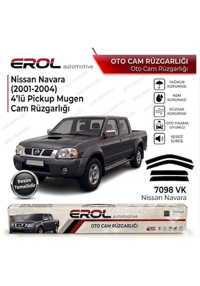 Nissan Navara 2001-2004 4'lü Suv Cam Rüzgarlığı Siyah
