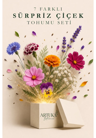 Sürpriz 7 Farklı Çiçek Tohumu Özel Seti Her Çeşitten 15+ Adet Çiçek Tohumu, Toplamda 105+ Adet