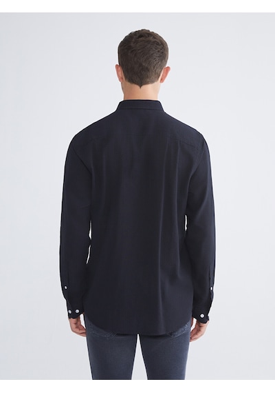 Lcwaıkıkı Classic Lacivert Regular Fit Uzun Kollu Erkek Dokulu Gömlek