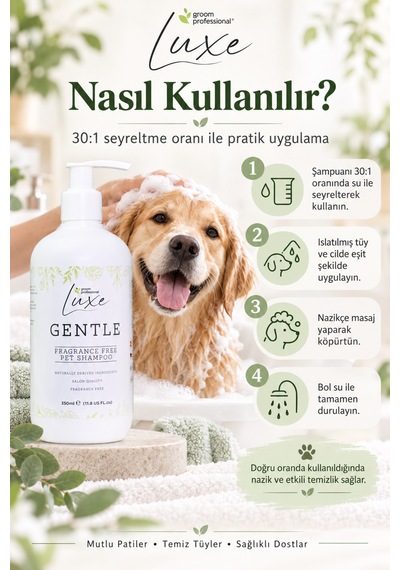 Groom Professional Hassas Derili Köpek Şampuanı 350 Ml 1:30 Konsantre - Nemlendricili Bakım