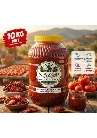 Nazop Domates Salçası Nazilli Güneş Kurutma 10 Kg.