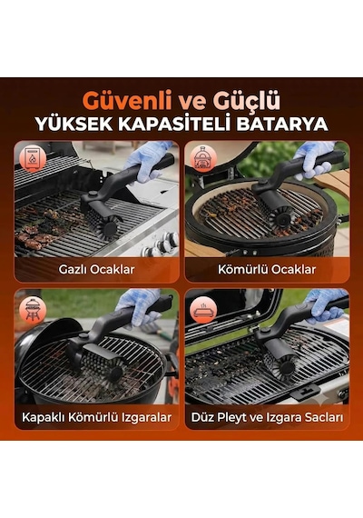 KRAFT HART Mangal Temizleme Fırçası Çelik Tel Izgara Temizleyici Barbekü Fırçası