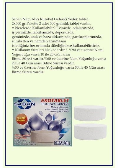 2X500 Gr. Nem Alıcı Yedek Tablet Kırmızı Meyva Kokulu