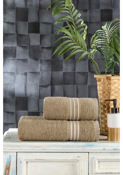 Casnack Veronica 2'li Banyo Havlu Seti - Kahve