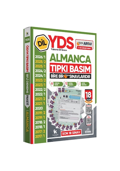2026 YDS Almanca ÖSYM Tıpkı Basım Çıkmış Soru Deneme Paketi Dijital Çözümlü 18li Fasikül SETİ