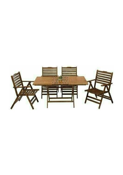Ürgüp Katlanır Ahşap Bahçe Balkon Seti: 80X140 Masa + 4 Sandalye Ürgüp Katlanır Ahşap Bahçe Balkon Seti: 80X140 Masa + 4 Sandalye