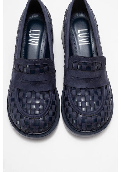 Luvishoes Luvi Shoes Marlon Lacivert Örgülü Kadın Kalın Topuklu Loafer Ayakkabı Lacivert Luvishoes Luvi Shoes Marlon Lacivert Örgülü Kadın Kalın Topuklu Loafer Ayakkabı Lacivert