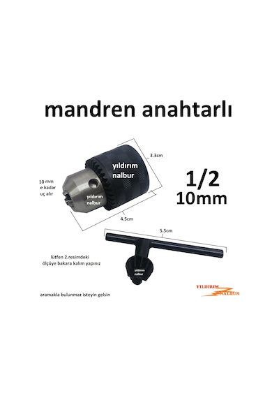 Matkap Mandreni 1/2 10mm Mini Boy Küçük Matkap Mandıren Ucu Tutuc