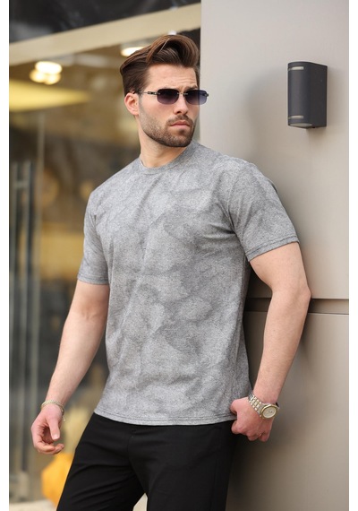 Madmext Siyah Basic Erkek T-shirt E7131 Siyah