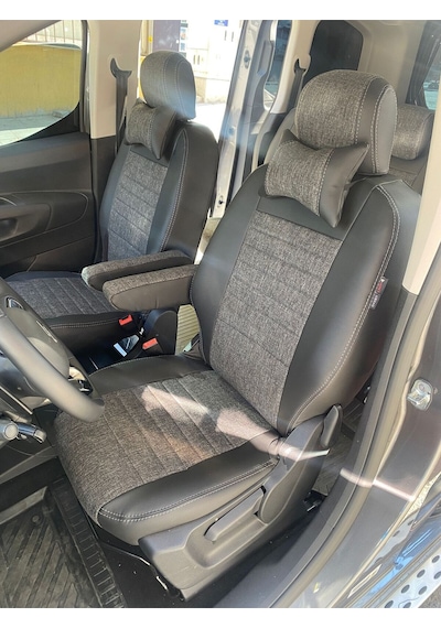 Citroen Berlingo 2019-2023 Arası Arka1+1+1 -keten Deri Karışımı