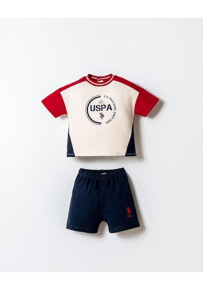 U.S. Polo Assn. U.s. Polo Assn Erkek Bebek 2 Li Şort T-şhirt Takım Kırmızı-2336 Kırmızı