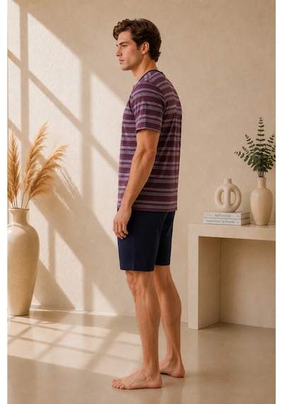 Pijamask Erkek Bordo Çizgili Düğmeli Yaka Kısa Kollu Tişört Lacivert Şortlu Yazlık Pijama Takımı Çok Renkli Pijamask Erkek Bordo Çizgili Düğmeli Yaka Kısa Kollu Tişört Lacivert Şortlu Yazlık Pijama Takımı Çok Renkli
