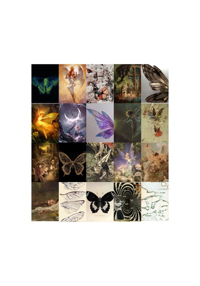 20 Adet A5 Fairygrunge Fairycore Art Poster Seti Estetik Duvar Kolajı Oda Süsleme Afiş Seti