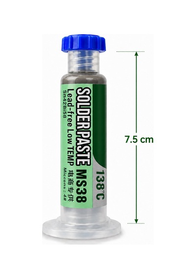 Ms38 138 C Düşük Isı Kurşunsuz Şırınga Krem Lehim 20g Sn42bi58 - 7.5 Cm