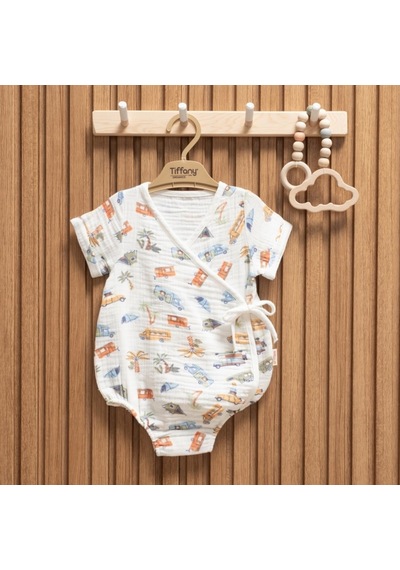 Tiffany Baby & Kids Tiffany Baby Müslin Caravan Theme Kruvaze Body 61022 Ekru