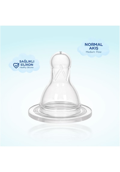 Wee Baby Yuvarlak Uçlu Silikon Biberon Emziği Normal Akış No:2 6-18 Ay