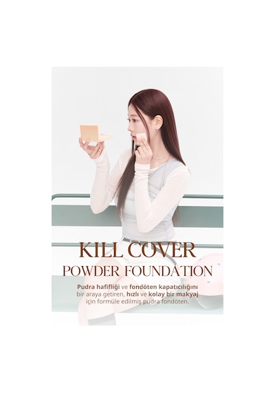 Clio Kill Cover Hafif Yapılı Pürüzsüz Mat Bitişli Pudra Fondöten 23N Ginger