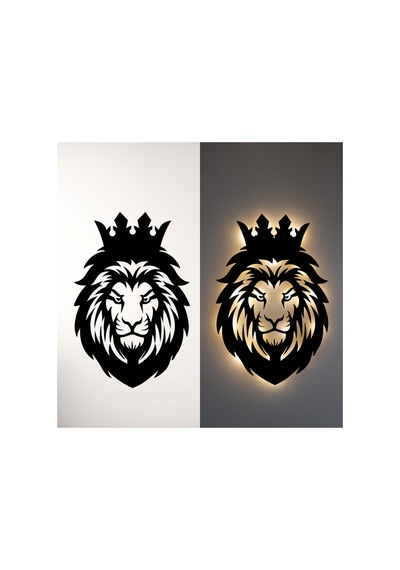 Led Işıklı Portre Aslan Figürlü Tablo Duvar Dekorlu Gece Lambası Sarı - 737712514 Sarı