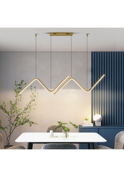 Eskitme Gold 120 cm Led 3000K Sarı Işık Modern Avize Yemek Masası