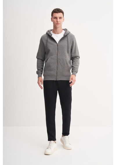 Cazador 5617 Erkek 3 İplik Sweatshirt Hırka Antrasit Melanj