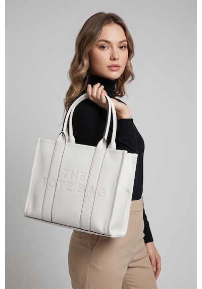 Vivazzaluxe The Tote Bag Kadın Deri El & Kol & Omuz Çanta Beyaz