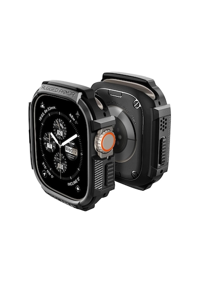 Apple Watch 49mm Ultra 4/3/2/1 İle Uyumlu Kılıf Rugged Armor Matte Black - Acs05456 Çok Renkli