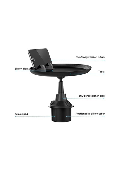 Ally Hb-p05 Universal Araç İçi Telefon Tutucu - Yemek Masası- 5775 Renkli