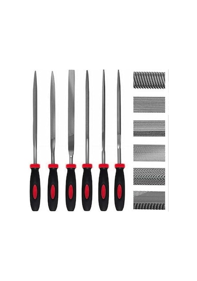 Tr Feyza Yapı 6 Parça Mini Eğe Seti - 18cm İnce İşçilik Saatçi Eğe Ve Törpü Seti Sarı Renk