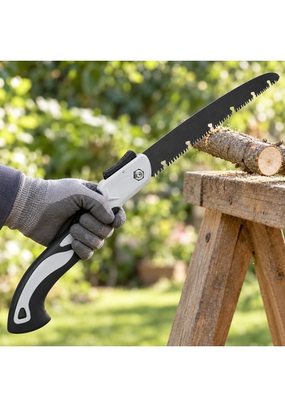Tr Katlanabilir Budama Testeresi, 25 Cm Bıçaklı Kamp Testeresi, Kilitli Ergonomik Saplı El Testeresi, Ağaç Dal Odu
