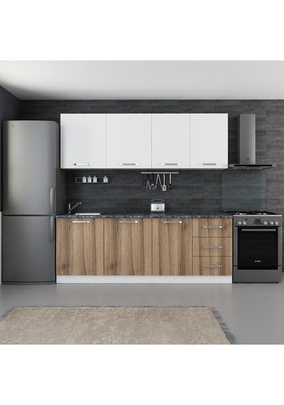 Minar 220 Cm Mutfak Dolabı Beyaz Dore 220-d1